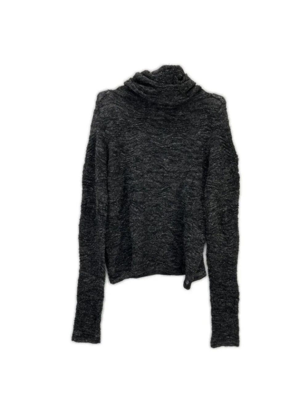 Chanel Gray Alpaca Blend Turtleneck Knit 38 Sweater